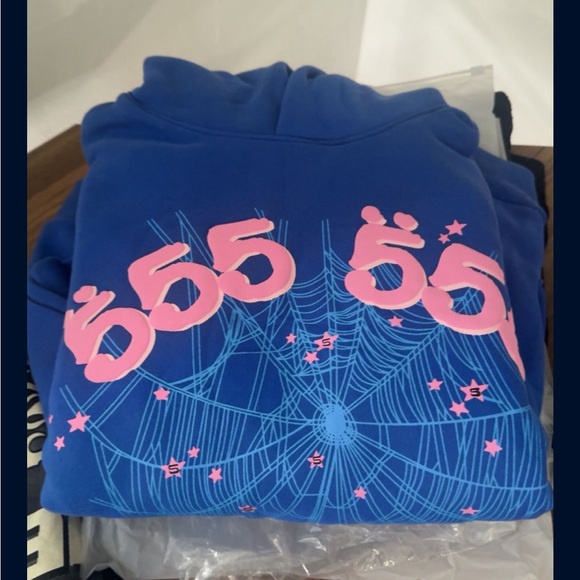 Blue and Pink spyder Hoodie